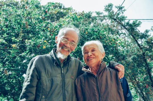 Older couple smiling